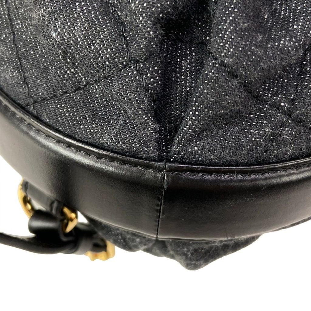 Chanel Backpack Quilted Black Gold Chain — view 7