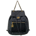 Chanel Backpack Quilted Black Gold Chain