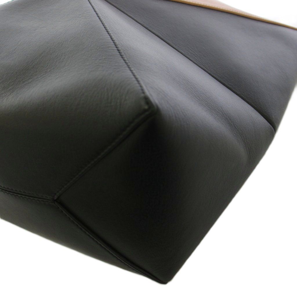 Loewe Puzzle Fold Tote Medium Leather Black Brown — view 8