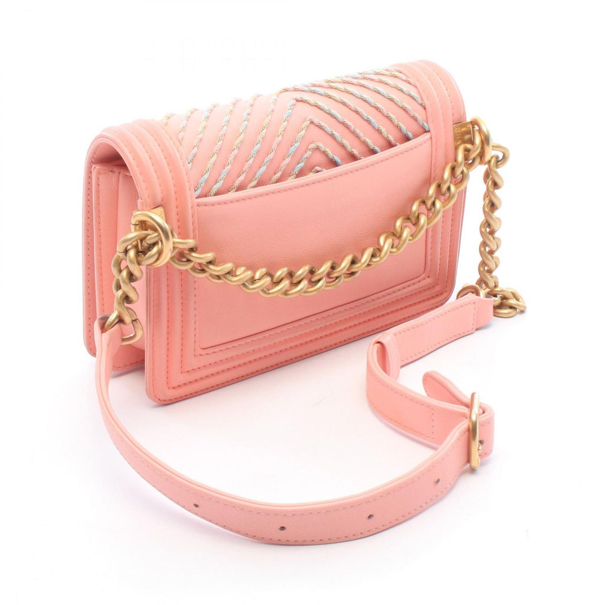 Chanel Waist Bag Boy by the Sea Flap Chain Pink Lambskin — view 2