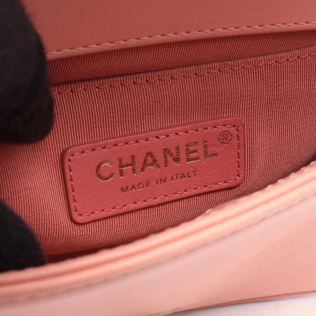 Chanel Waist Bag Boy by the Sea Flap Chain Pink Lambskin — view 4