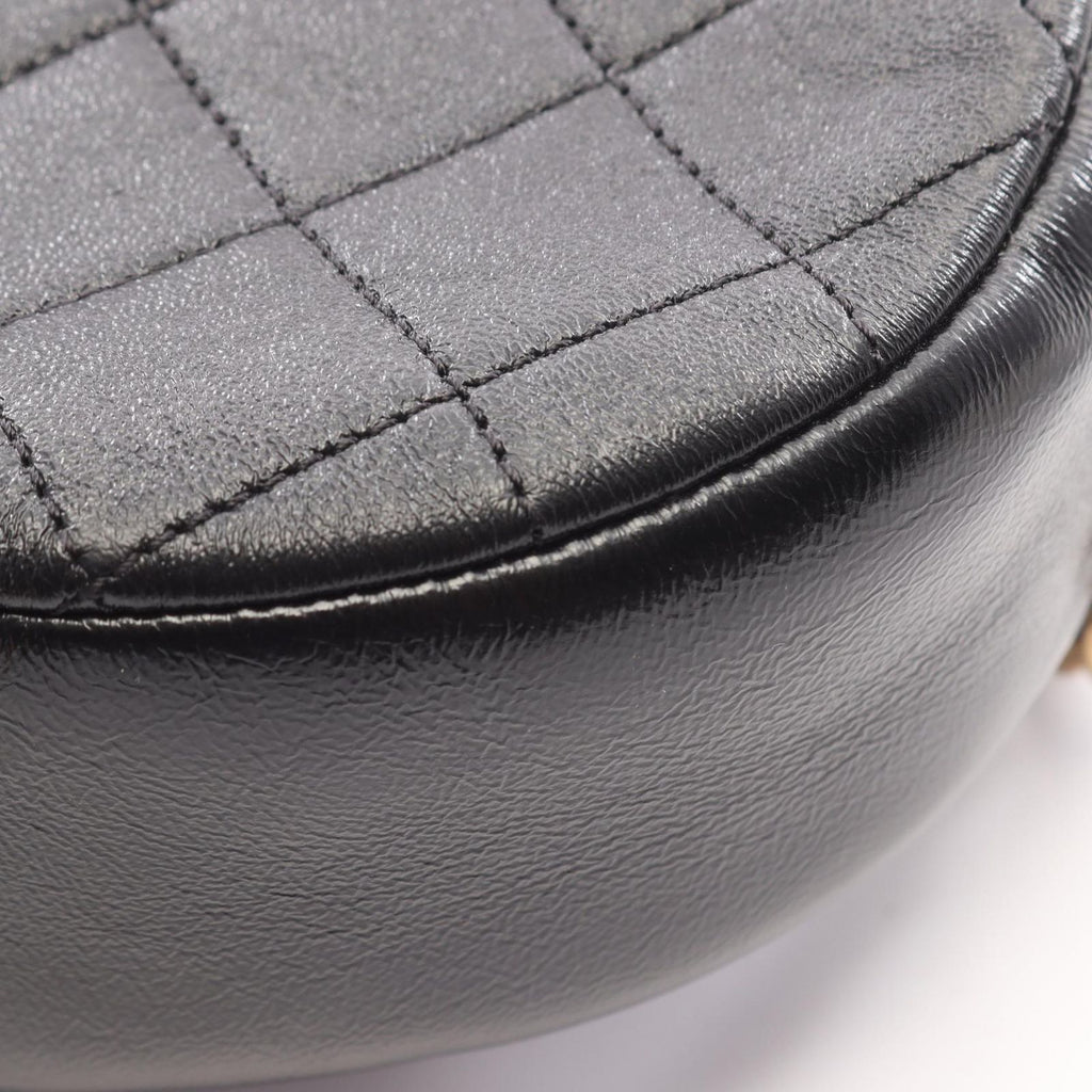 Chanel Shoulder Bag Quilted Round Mini Black Leather Chain — view 8