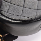 Chanel Shoulder Bag Quilted Round Mini Black Leather Chain — view 7