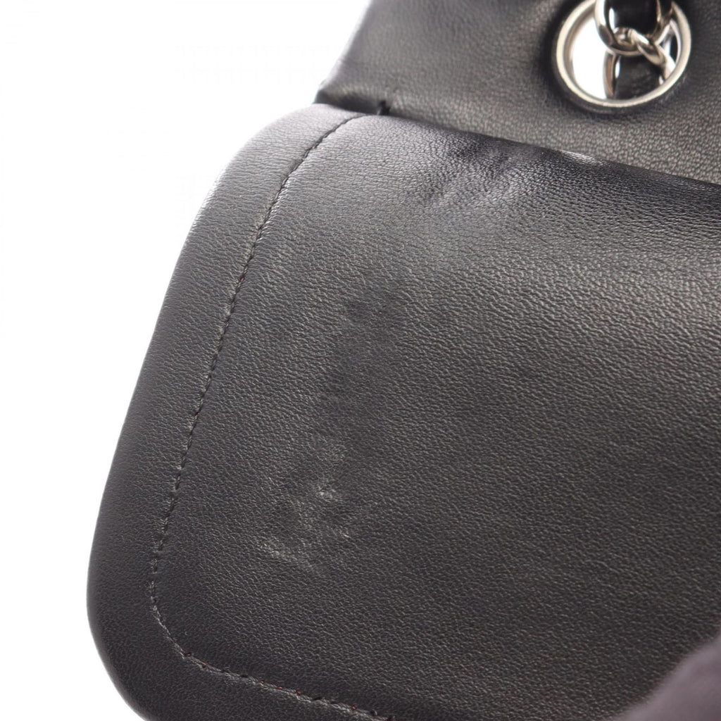 Chanel Shoulder Bag Quilted Double Flap Black Lambskin Chain — view 6