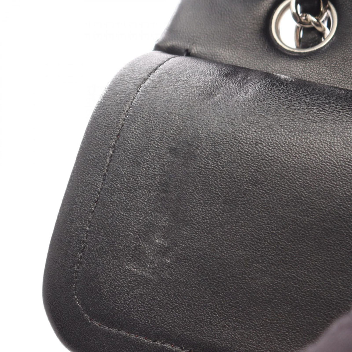 Chanel Shoulder Bag Quilted Double Flap Black Lambskin Chain — view 6