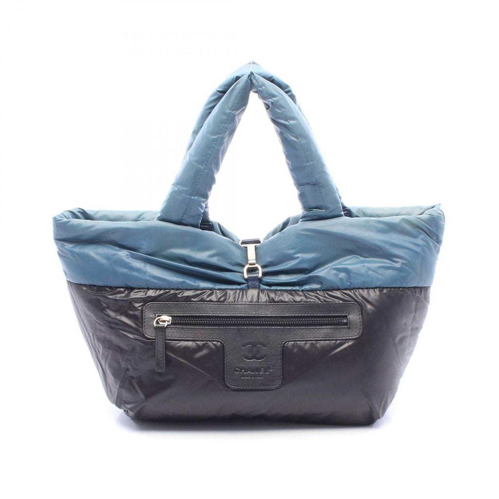 Chanel Tote Coco Cocoon Small Blue Green Nylon Leather — view 6