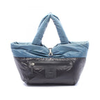 Chanel Tote Coco Cocoon Small Blue Green Nylon Leather — view 6