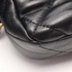 Chanel Shoulder Bag Quilted Heart Lock Black Lambskin Small Chain — view 6