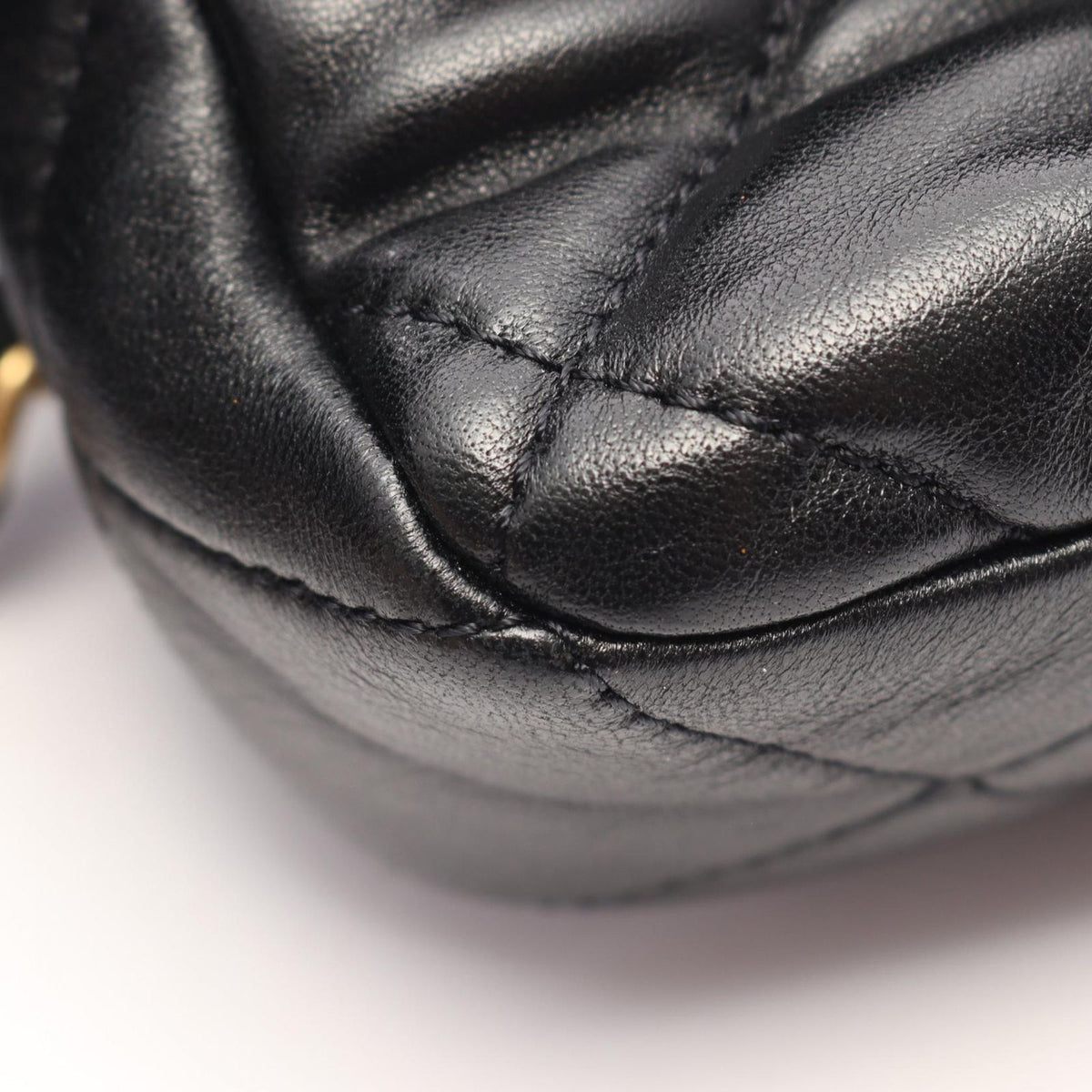 Chanel Shoulder Bag Quilted Heart Lock Black Lambskin Small Chain — view 6