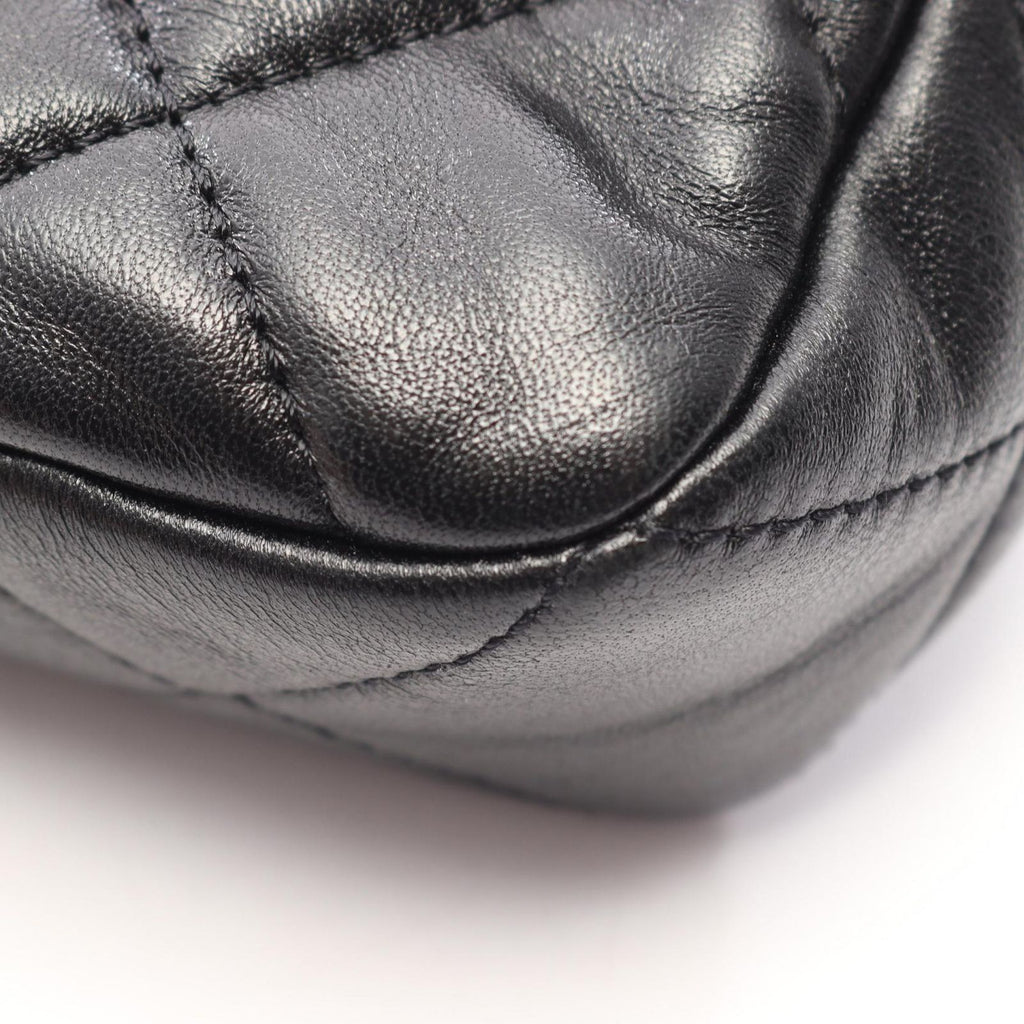 Chanel Shoulder Bag Quilted Heart Lock Black Lambskin Small Chain — view 8