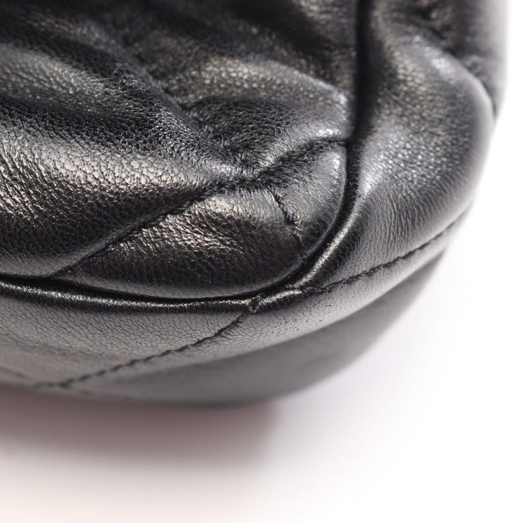 Chanel Shoulder Bag Quilted Heart Lock Black Lambskin Small Chain — view 7