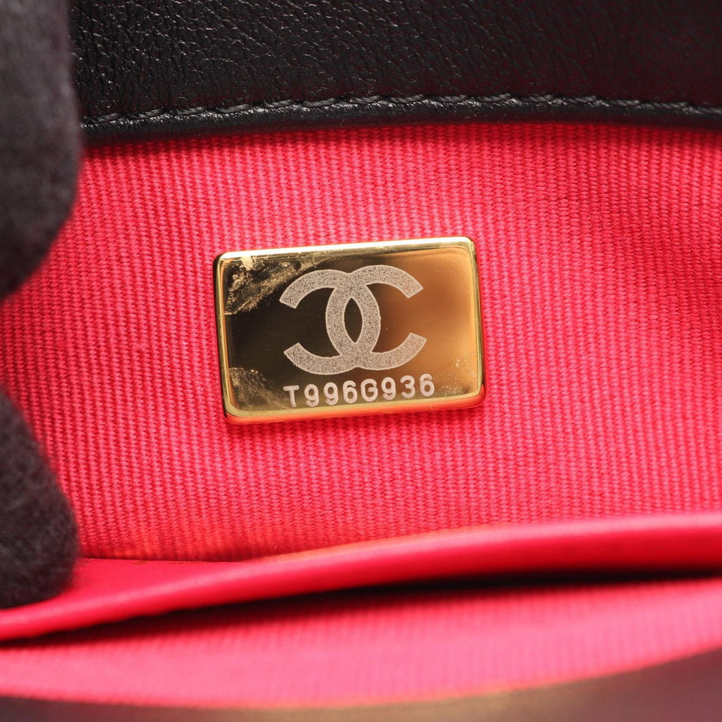 Chanel Shoulder Bag Quilted Heart Lock Black Lambskin Small Chain — view 5