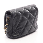 Chanel Shoulder Bag Quilted Heart Lock Black Lambskin Small Chain — view 2