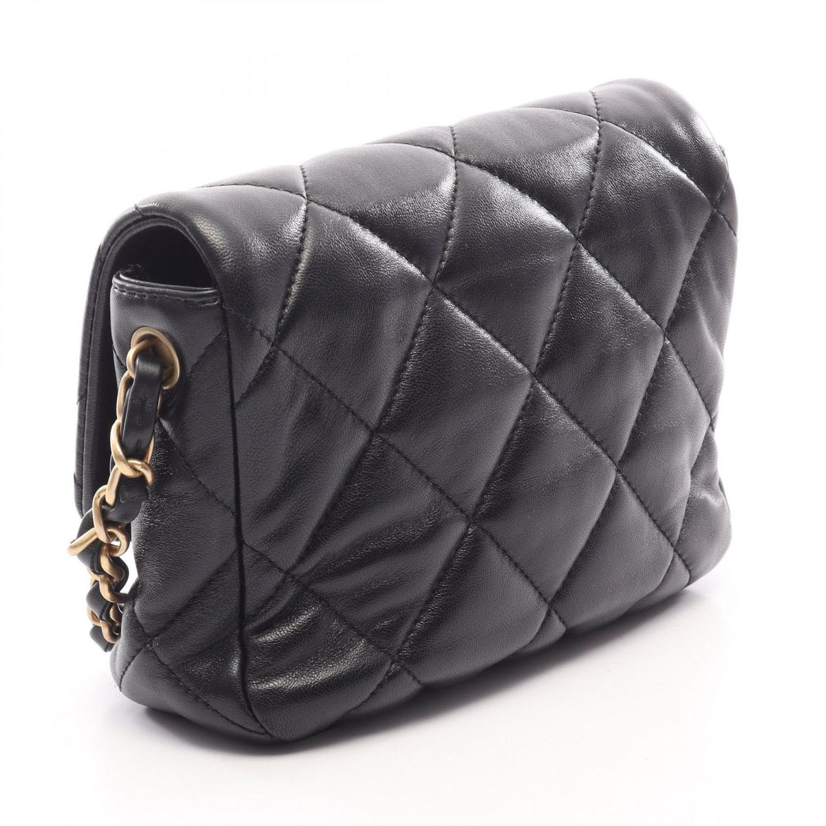 Chanel Shoulder Bag Quilted Heart Lock Black Lambskin Small Chain — view 2