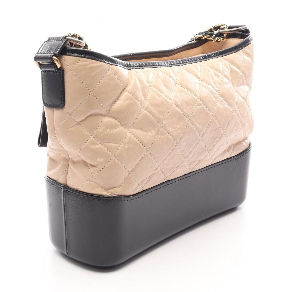 Chanel Shoulder Bag Gabrielle de Chanel Large Hobo Beige Black Calfskin Chain — view 2
