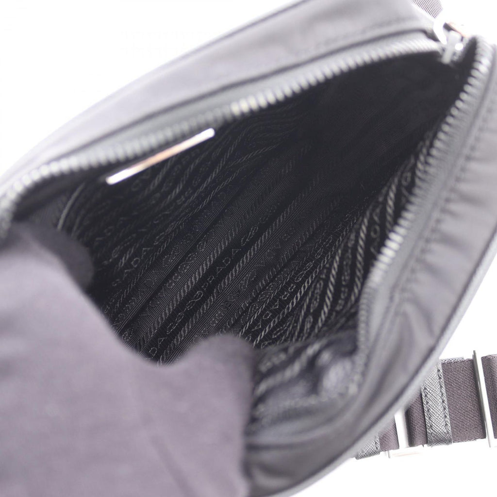 Prada Shoulder Bag Tessuto Saffian Nylon Saffiano Leather — view 3