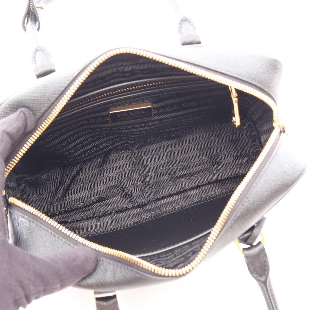Prada Handbag Small Top Handle Bag Saffiano Leather — view 3