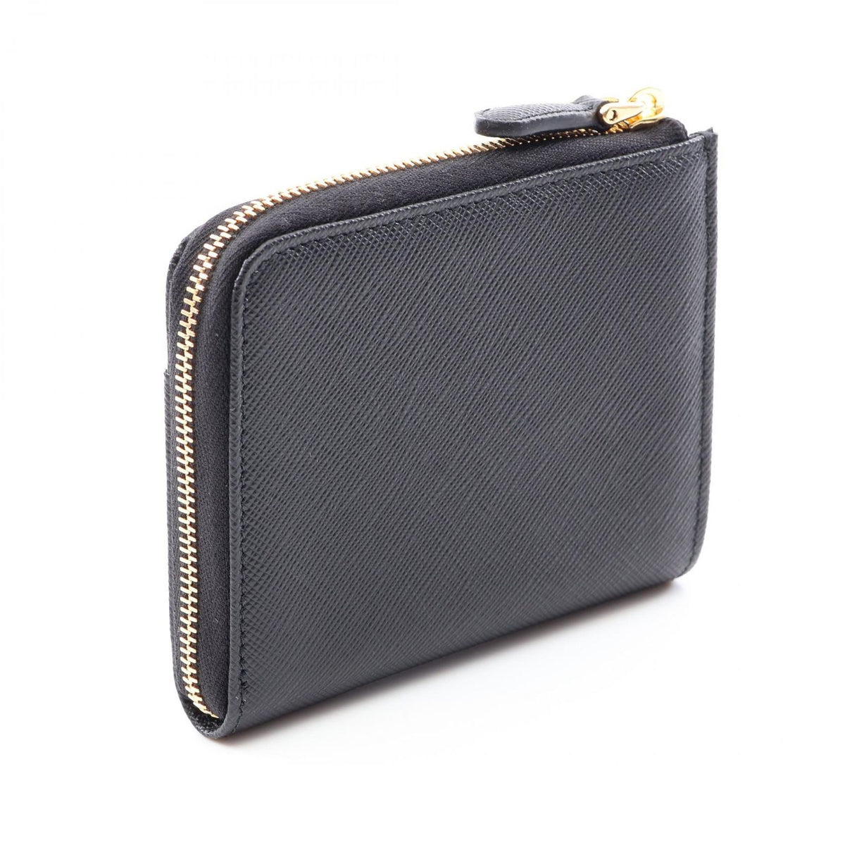 Prada Coin Purse Saffiano Triang L-shaped Zipper Leather — view 2