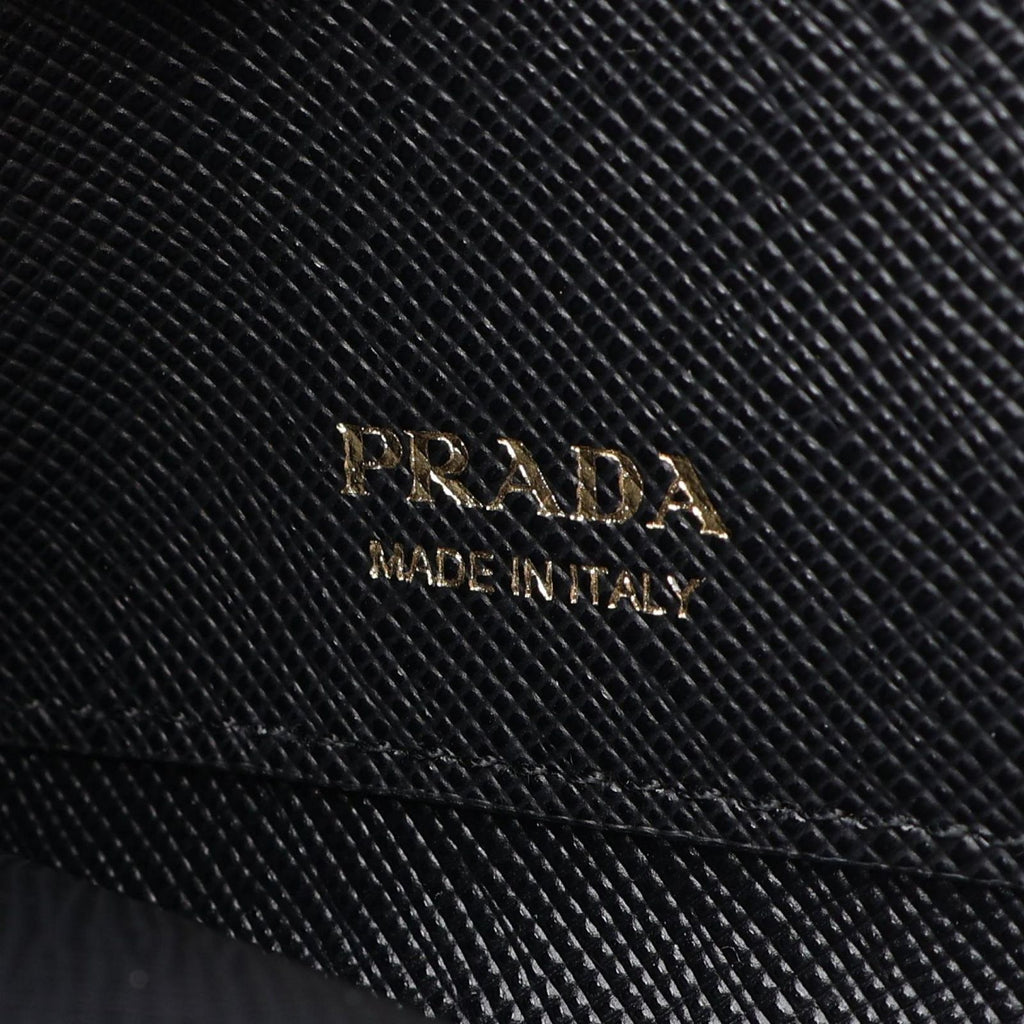 Prada Coin Purse Saffiano Triang L-shaped Zipper Leather — view 4