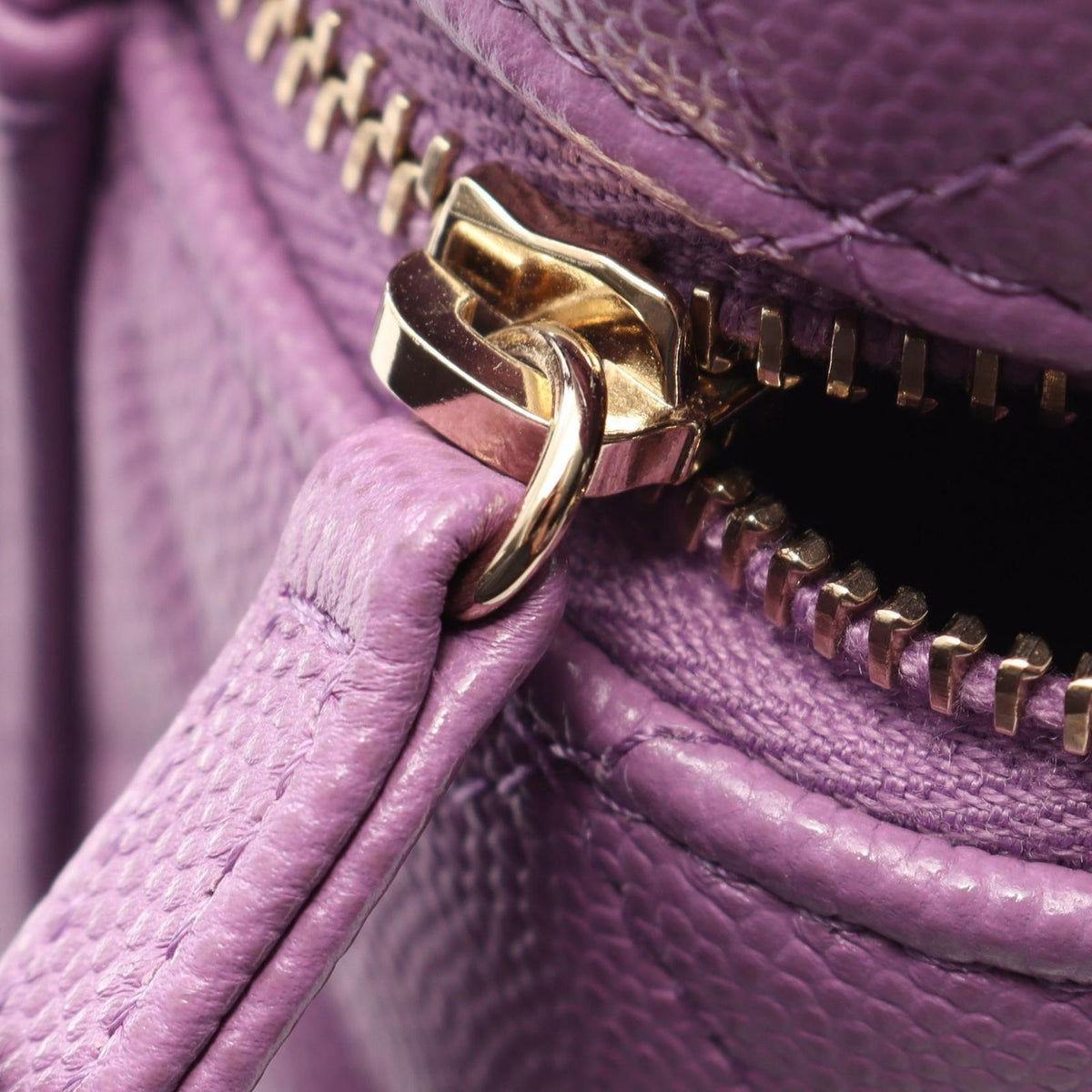 Chanel Handbag Quilted Vanity Bag 2-Way Purple Caviar Leather Small Chain — view 6