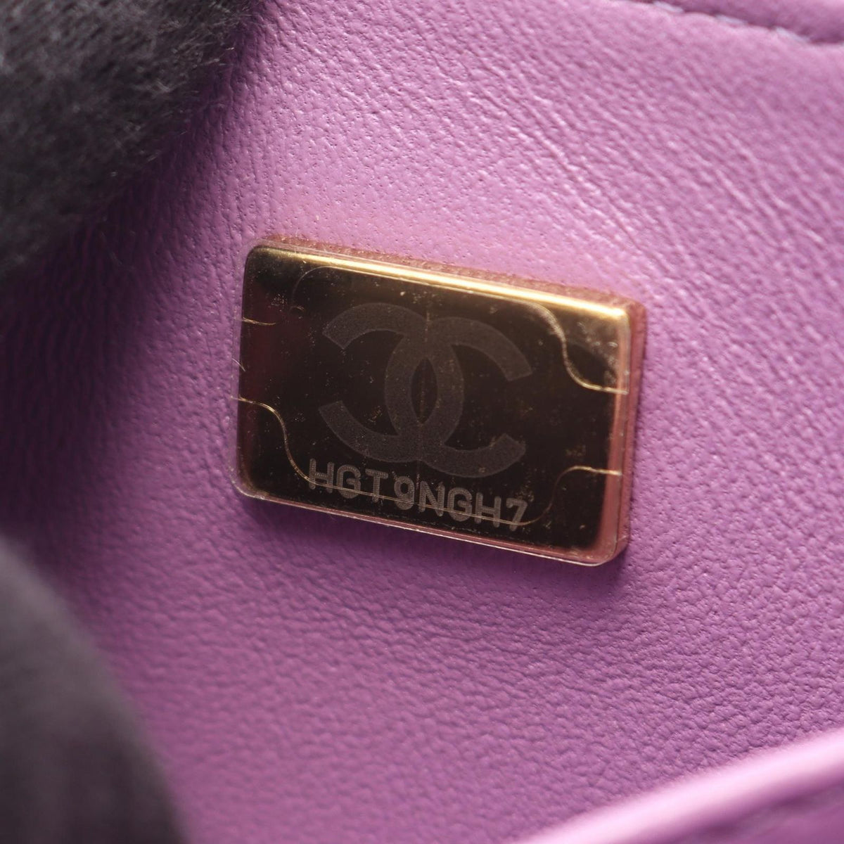 Chanel Handbag Quilted Vanity Bag 2-Way Purple Caviar Leather Small Chain — view 5