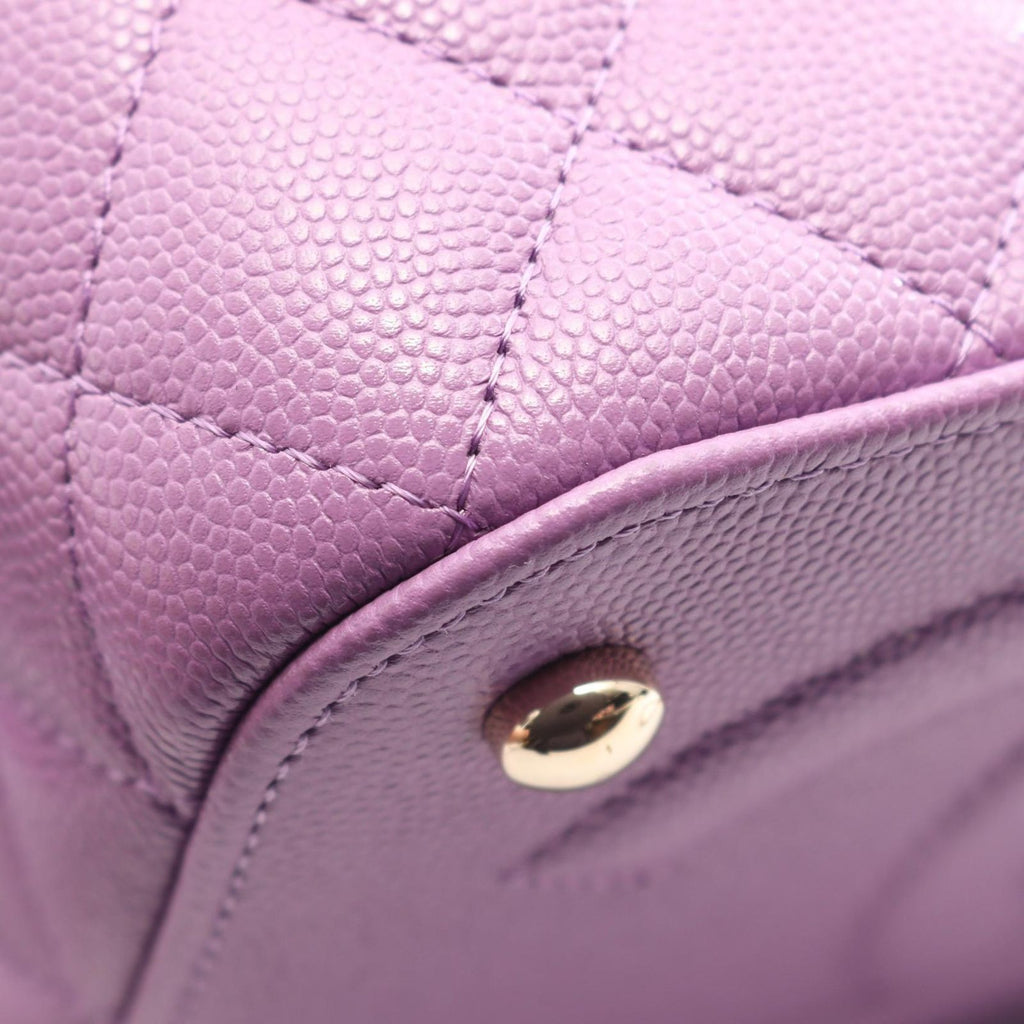 Chanel Handbag Quilted Vanity Bag 2-Way Purple Caviar Leather Small Chain — view 8