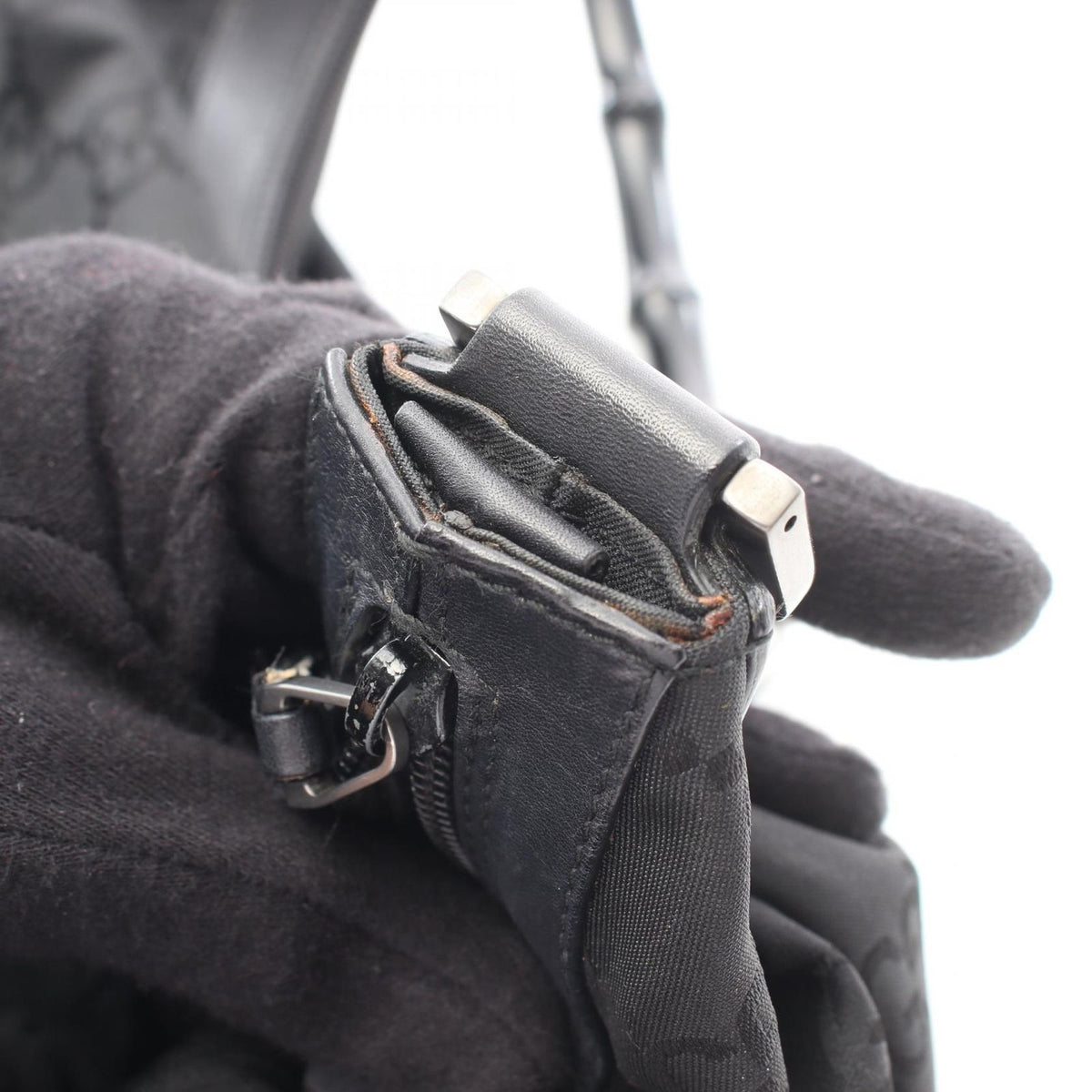 Gucci Black Bamboo Shoulder Bag — view 8