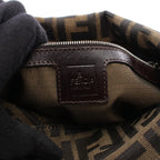 Fendi Shoulder Bag Zucca Brown Black Canvas Leather — view 4