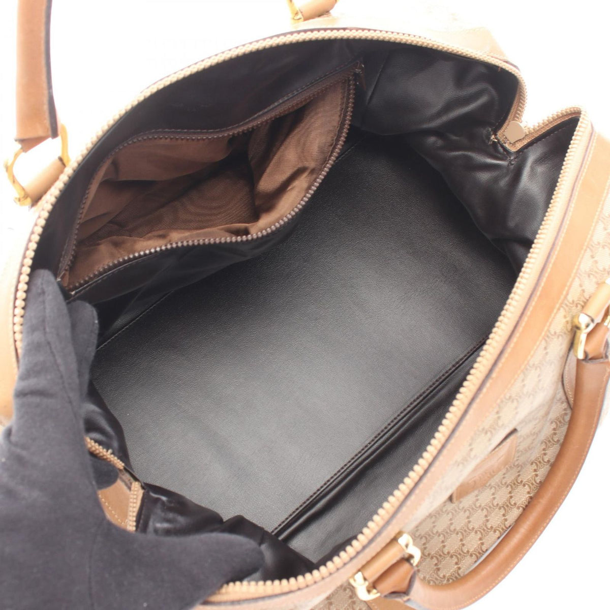 Celine Beige Mini Boston Bag Macadam — view 3