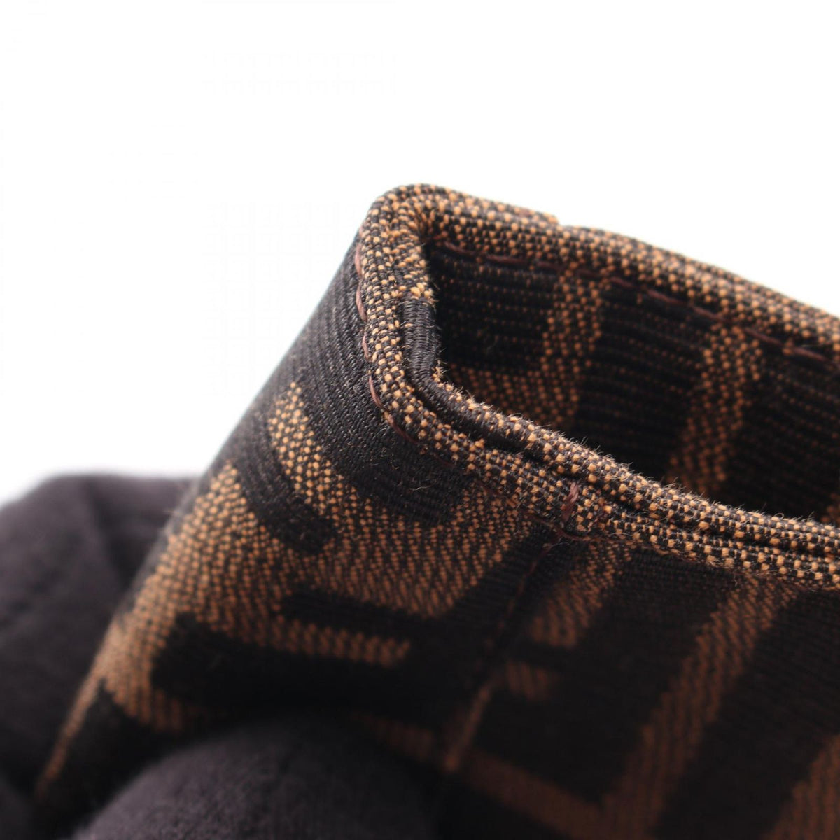 Fendi Tote Zucca Brown Black Canvas Leather Handbag — view 8