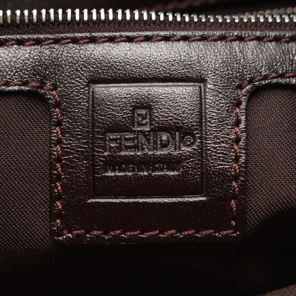 Fendi Tote Zucca Brown Black Canvas Leather Handbag — view 4