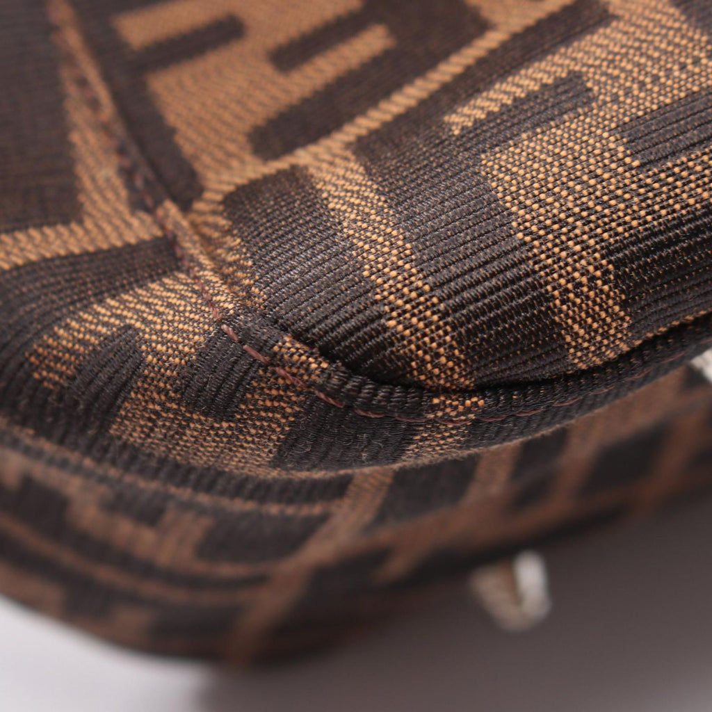 Fendi Tote Zucca Brown Black Canvas Leather Handbag — view 5
