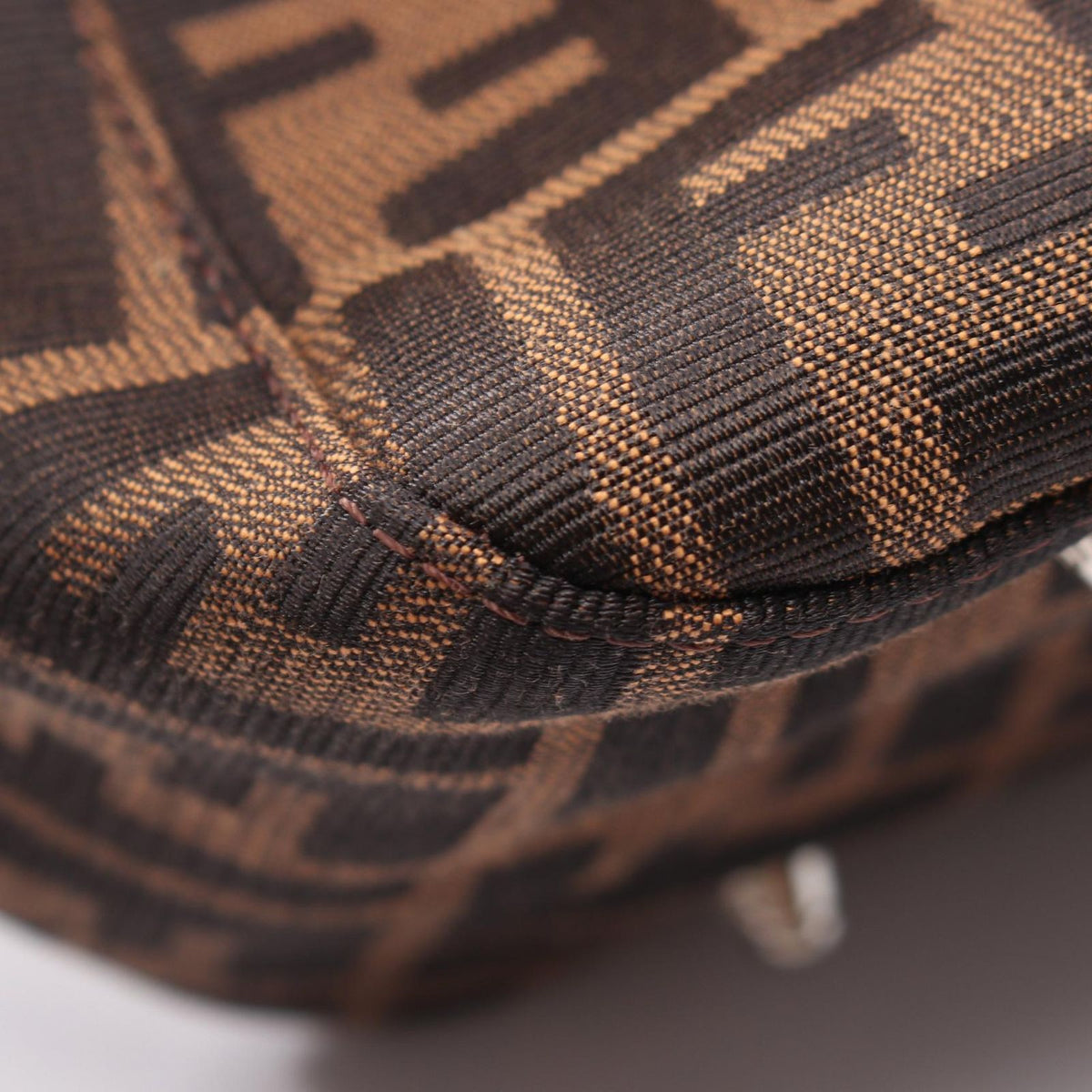 Fendi Tote Zucca Brown Black Canvas Leather Handbag — view 5
