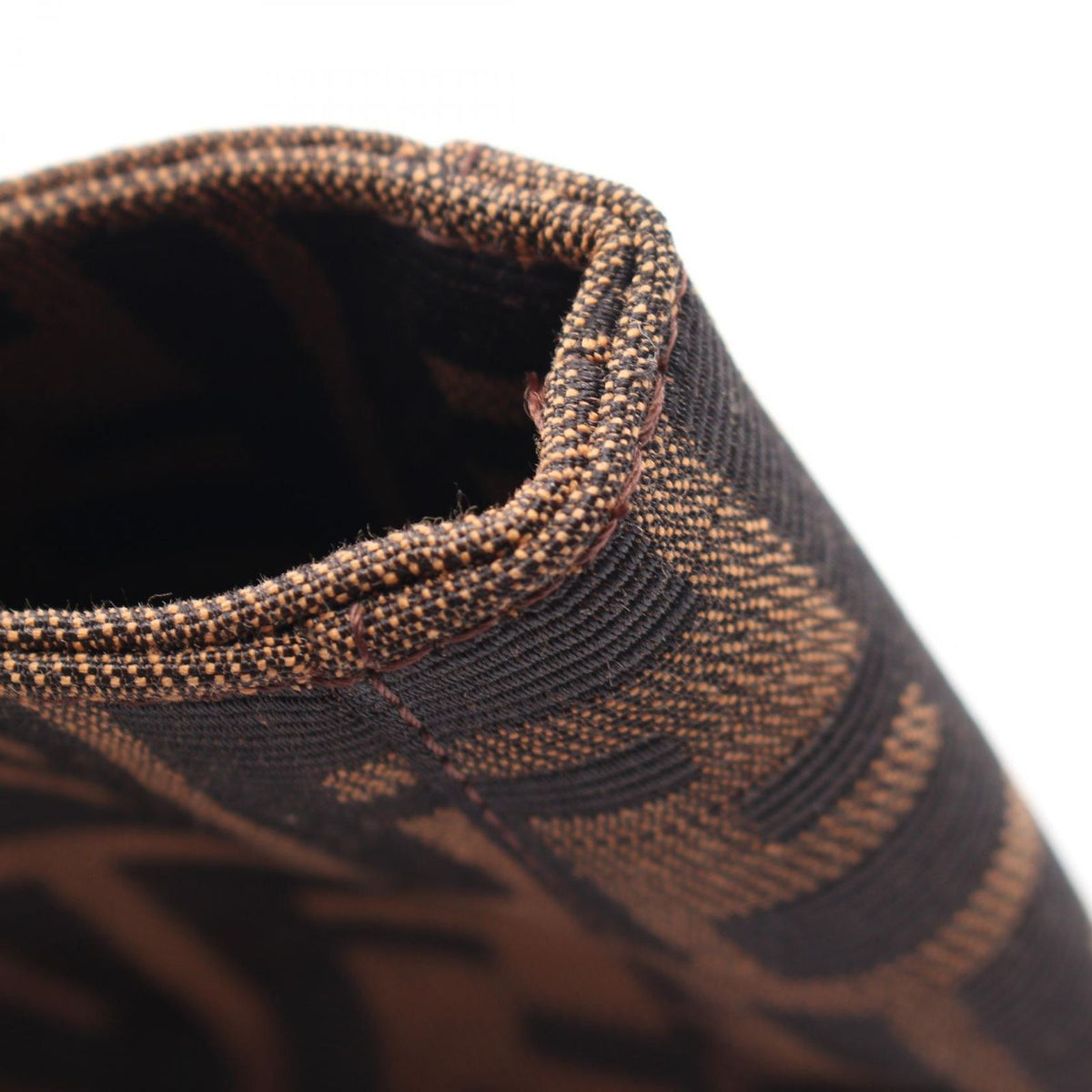 Fendi Tote Zucca Brown Black Canvas Leather Handbag — view 7