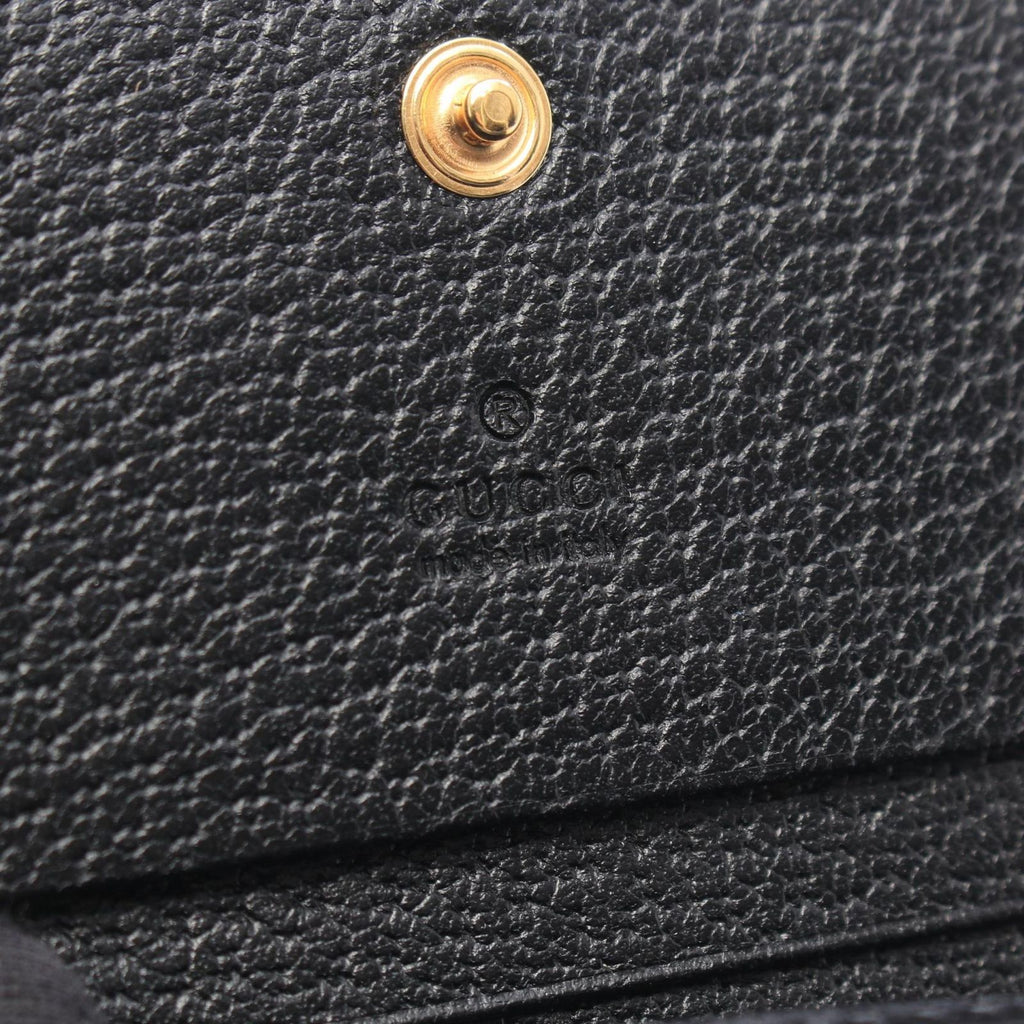 Gucci Bifold Wallet Petit Marmont GG Fruit Pattern Black Pink Gold Leather — view 4
