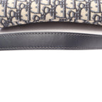 Dior Saddle Bag Oblique Jacquard 2-Way Navy Ivory Canvas Leather — view 6