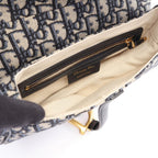 Dior Saddle Bag Oblique 2-Way Navy Ivory Black Canvas Leather — view 3