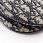 Dior Saddle Bag Oblique 2-Way Navy Ivory Canvas Leather — view 5