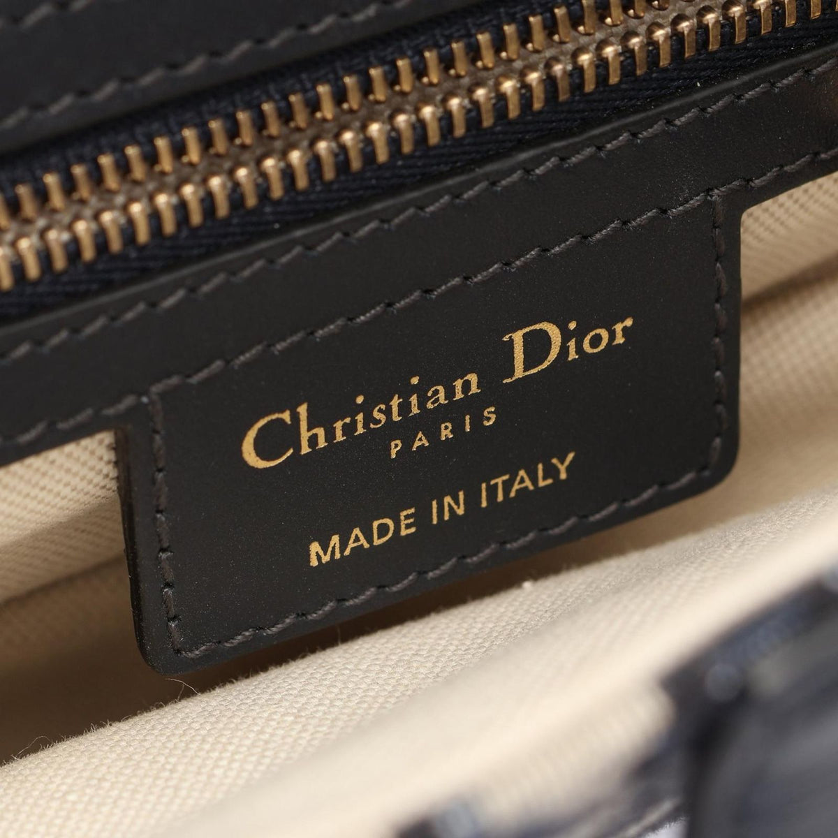 Dior Saddle Bag Oblique 2-Way Navy Ivory Canvas Leather — view 4
