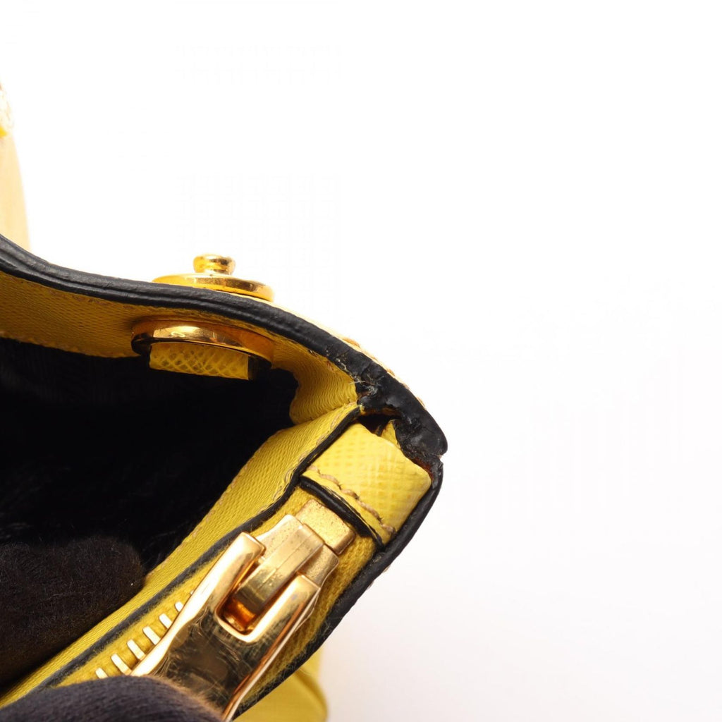 Prada Tote Saffiano Lux 2-Way Yellow Leather Galleria — view 6