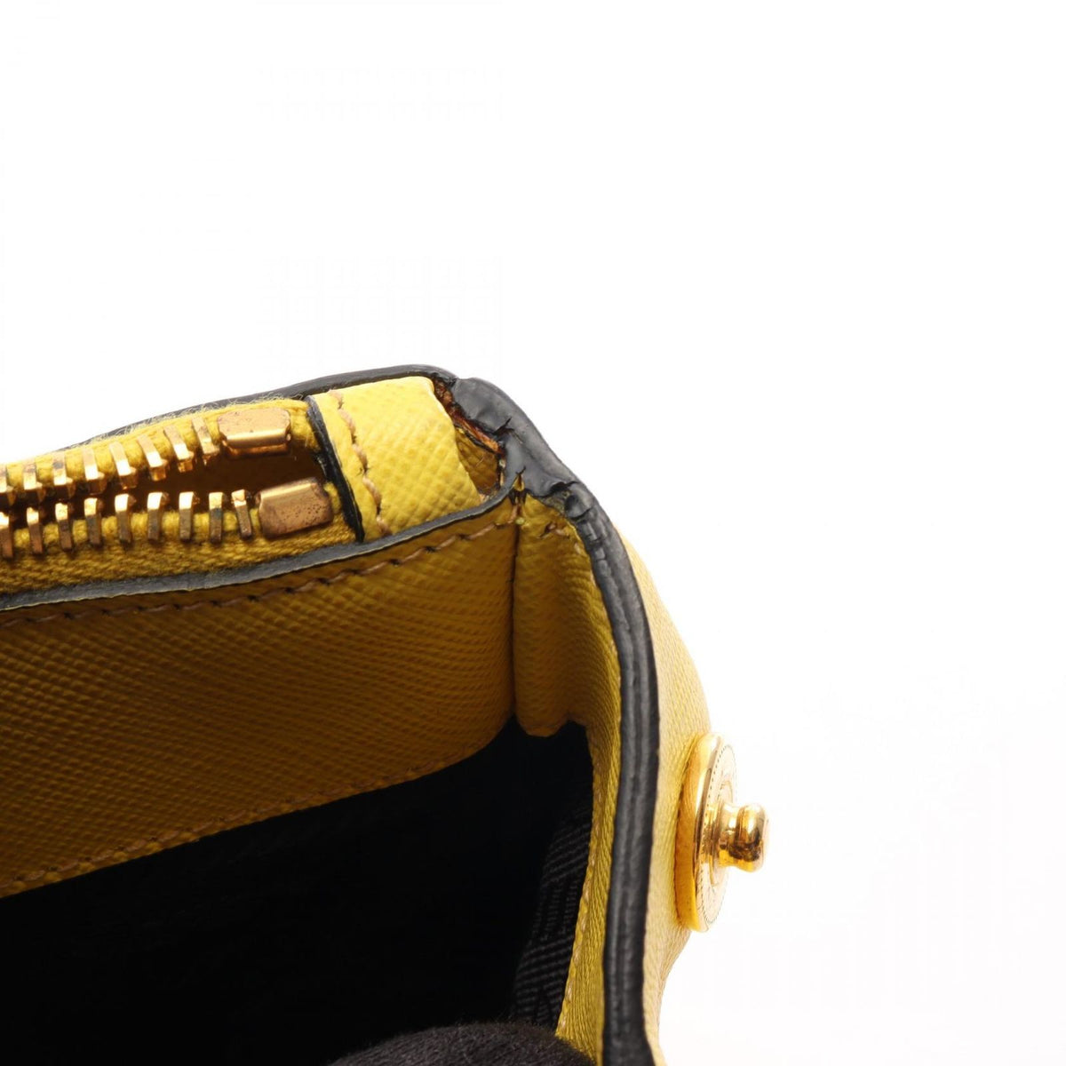 Prada Tote Saffiano Lux 2-Way Yellow Leather Galleria — view 8