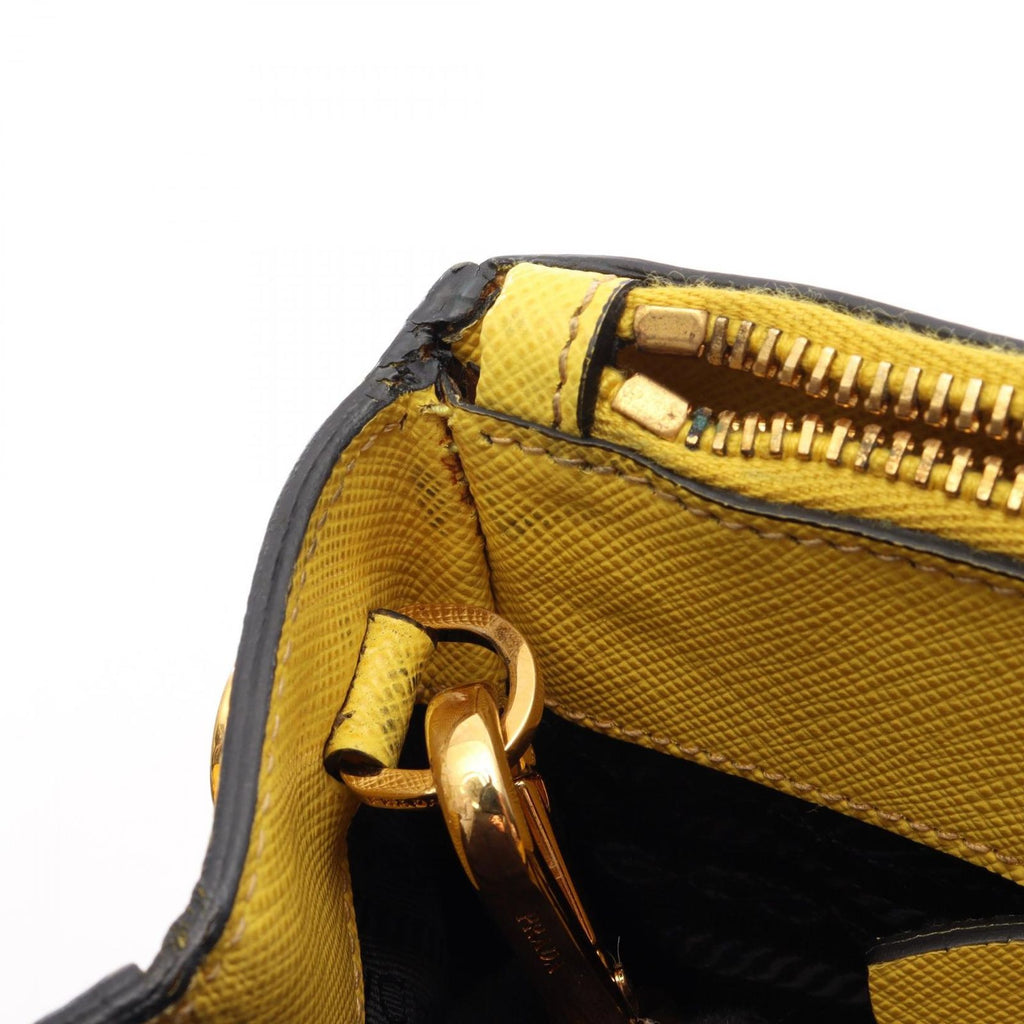 Prada Tote Saffiano Lux 2-Way Yellow Leather Galleria — view 5