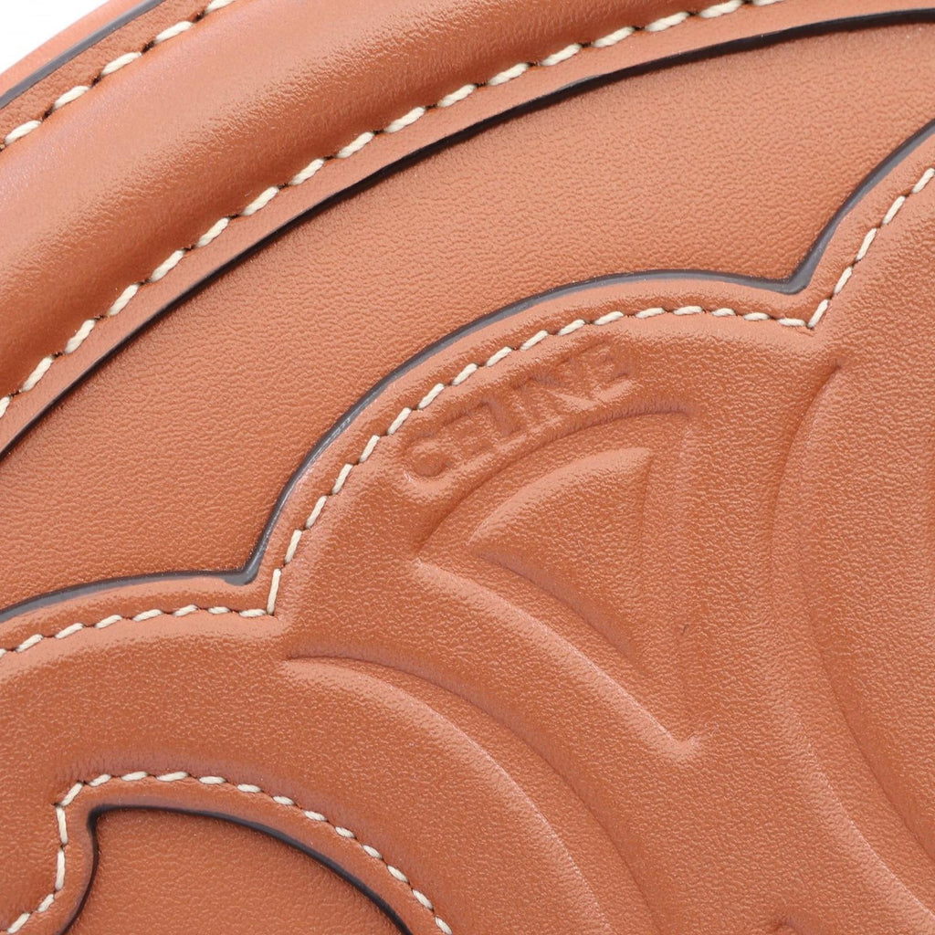 Celine Shoulder Bag Triomphe Oval Purse Cuir Brown Leather — view 4