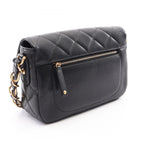 Chanel Shoulder Bag Quilted Flap Black Caviar Leather Chain — view 2