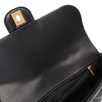 Chanel Shoulder Bag Quilted Flap Black Caviar Leather Chain — view 6