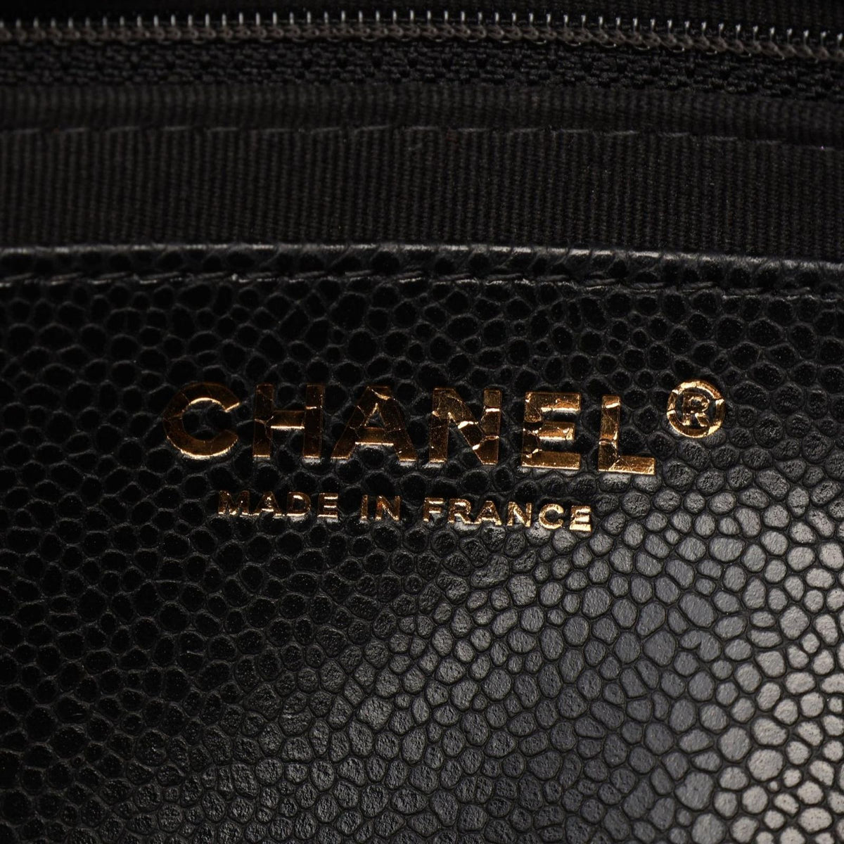 Chanel Shoulder Bag Quilted Flap Black Caviar Leather Chain — view 4