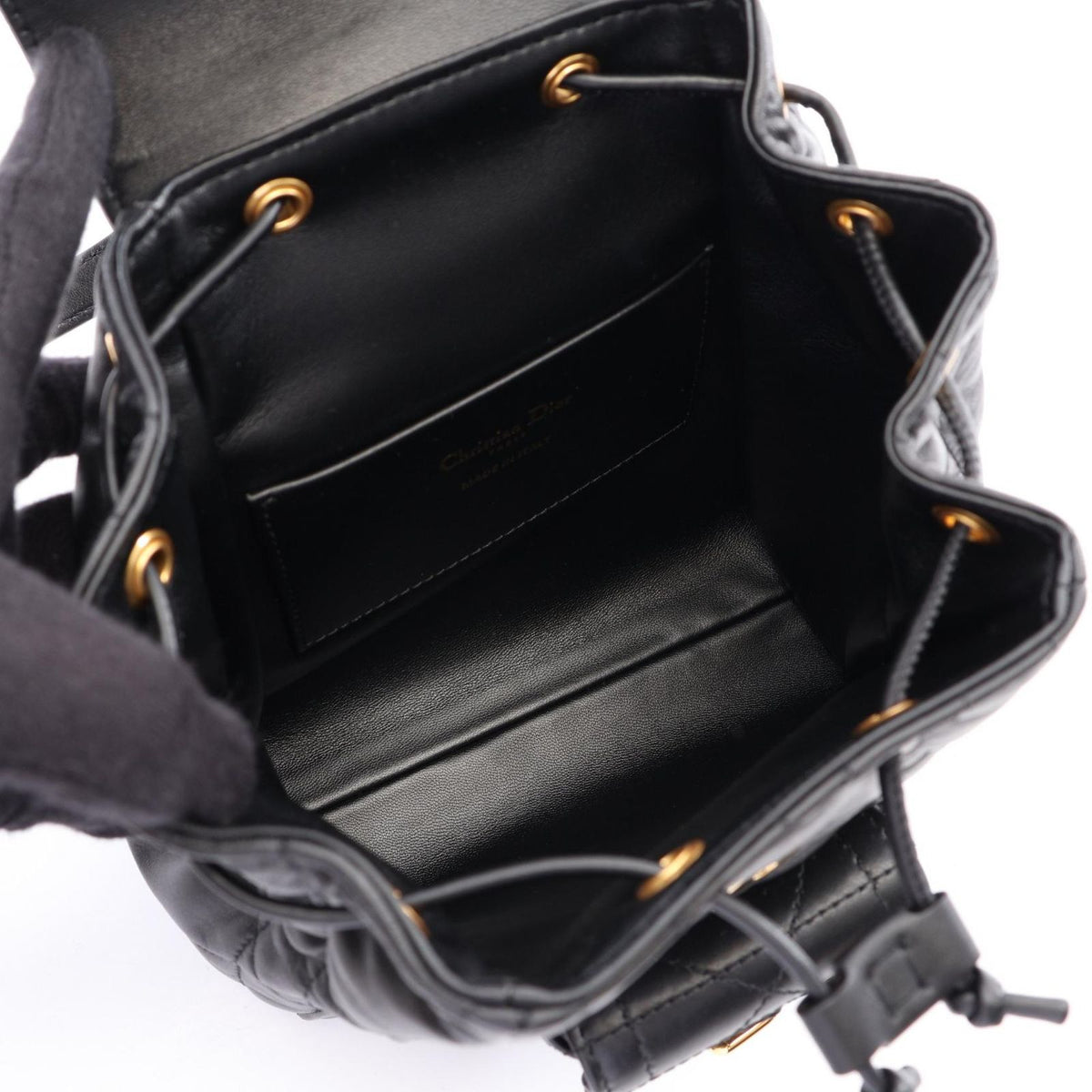 Dior Backpack Caro Small Macro Cannage Black Leather — view 3