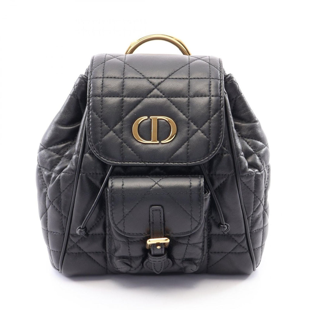 Dior Backpack Caro Small Macro Cannage Black Leather