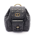 Dior Backpack Caro Small Macro Cannage Black Leather