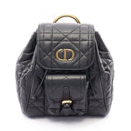 Dior Backpack Caro Small Macro Cannage Black Leather